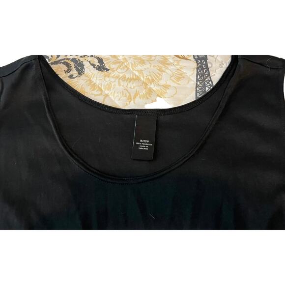 NO MFG. TAG SLEEVELESS ROUND NECK BLOUSE/TANK, WOMENS, 18/20, BLACK, DRESSY - Picture 2 of 9